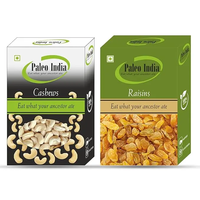 Paleo India 800gm Cashews Raisins Dry Fruits Combo Pack 