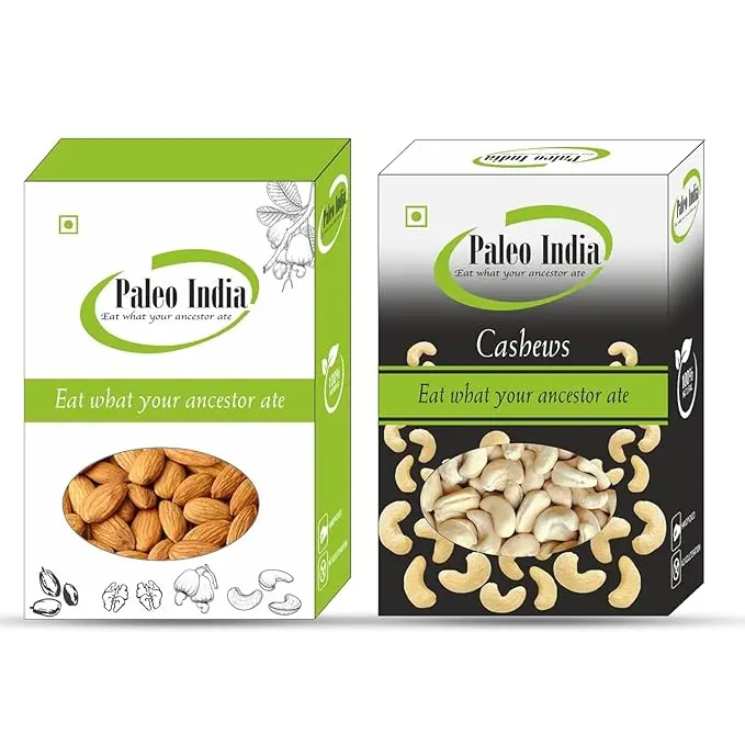Paleo India 800gm Almonds Cashews Dry Fruits Combo Pack 