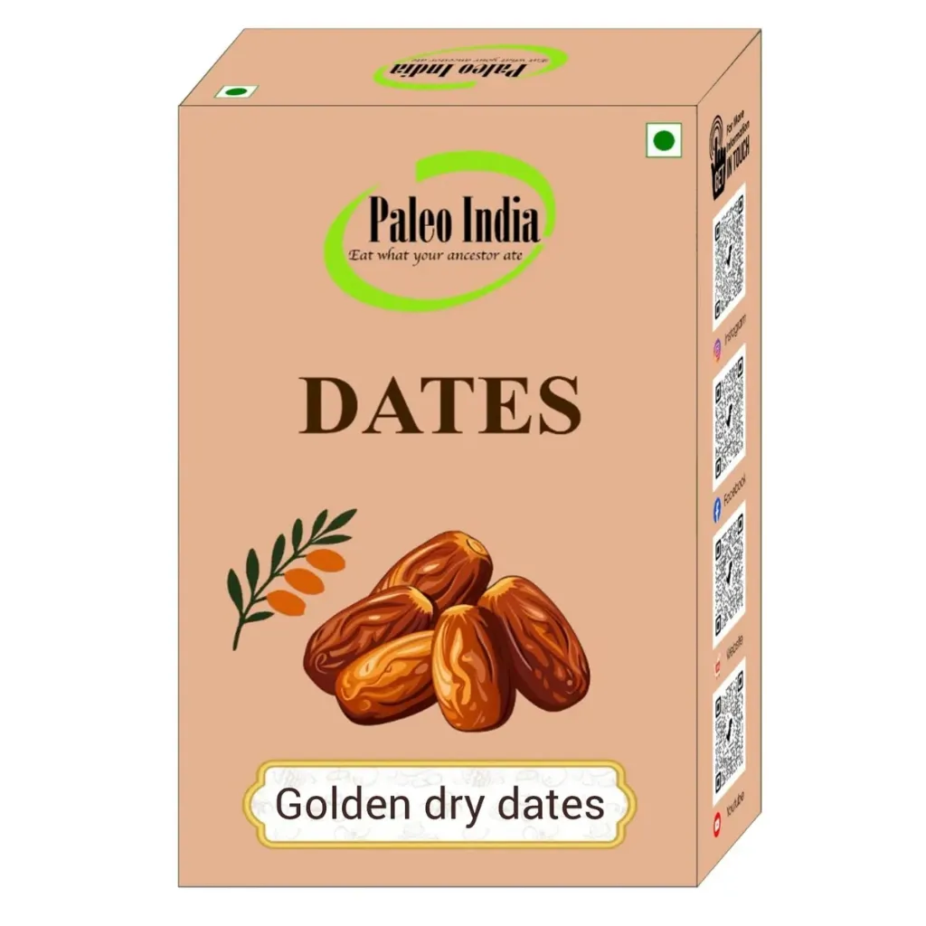 Paleo India Golden Dry Dates 500 Gm