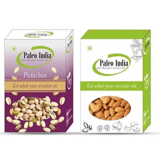 Paleo India 800gm Almonds Pistachios Dry Fruits Combo Pack